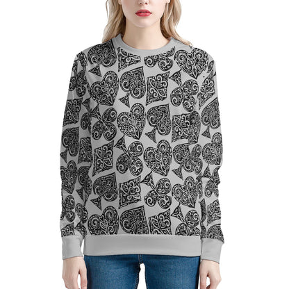 Poker Women's All Over Print Sweater - Luxtrini, LLC