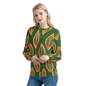 African | Ethnic | Mudcloth | #16 Green and Orange Women's Sweatshirt