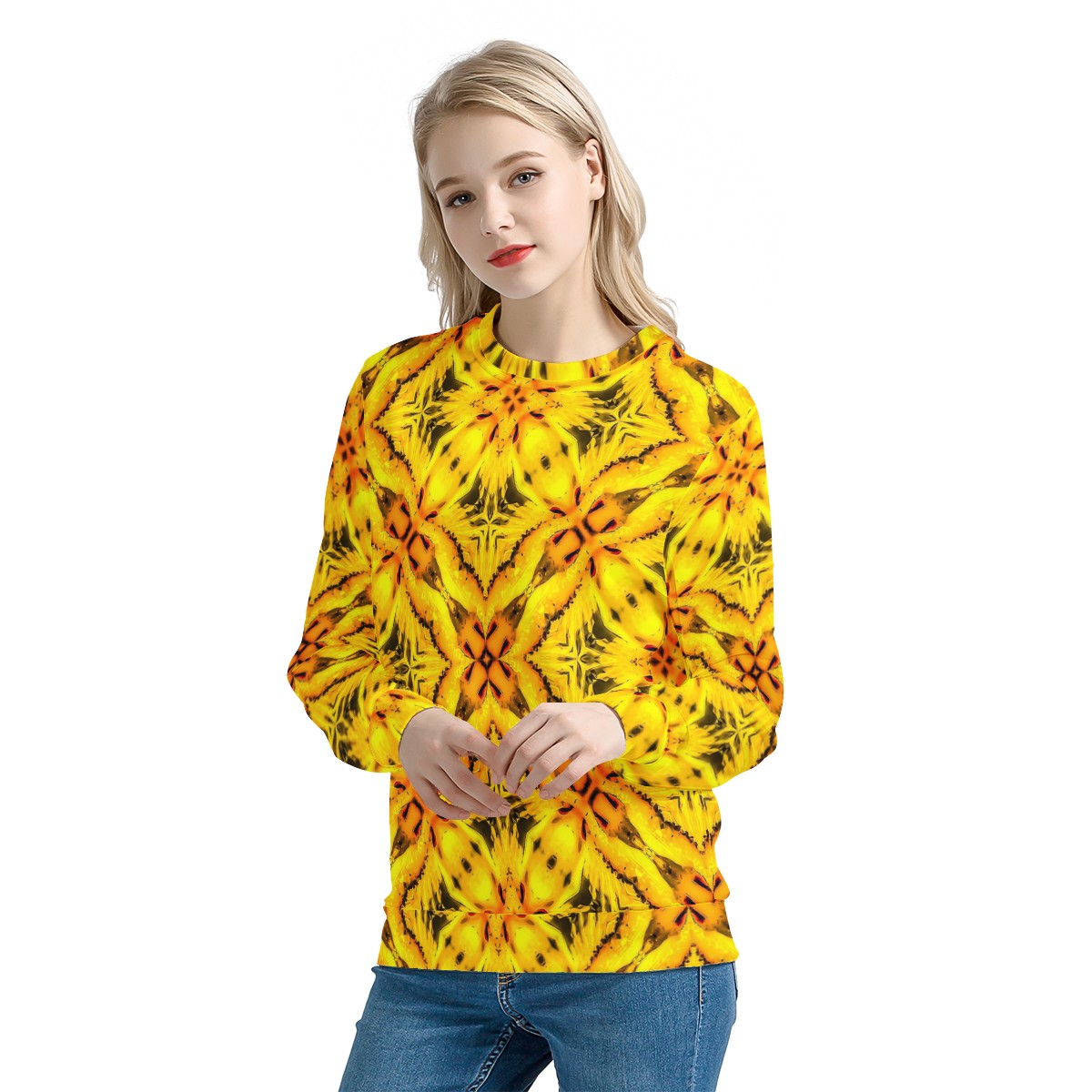 African Ethnic Yellow Toghu: Cameroon Women's Sweatshirt