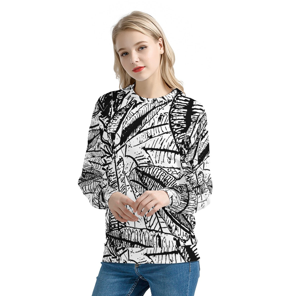 Black and White Croton Women's Sweatshirt