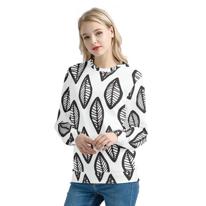 African | Ethnic | Mudcloth | #16 Black and White Women's Sweatshirt