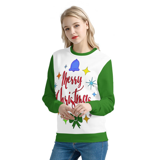 Women's All Over Print Sweater - Merry Christmas - Luxtrini, LLC