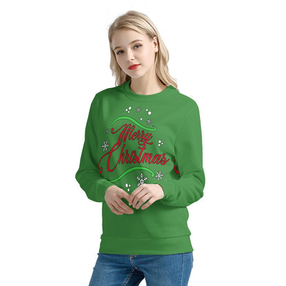 Women's All Over Print Sweater - Merry Christmas - Luxtrini, LLC