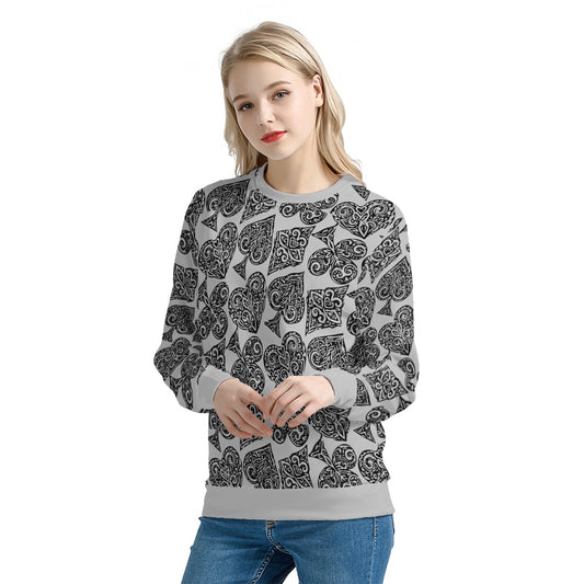 Poker Women's All Over Print Sweater - Luxtrini, LLC