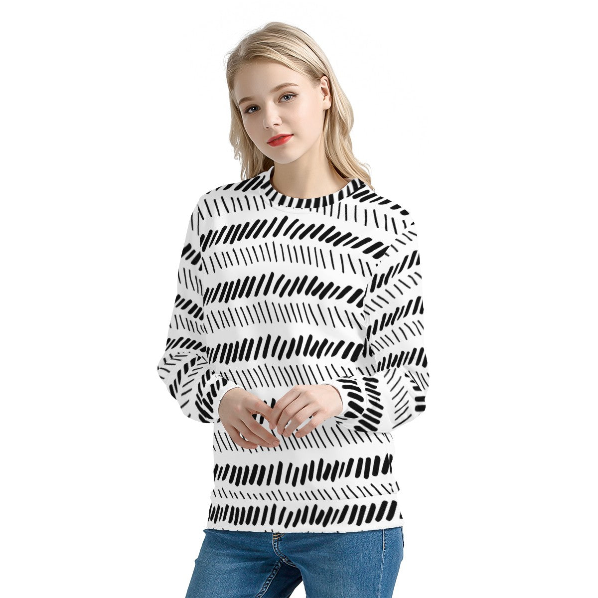 African Mudcloth Women's All Over Print Sweater - Luxtrini, LLC