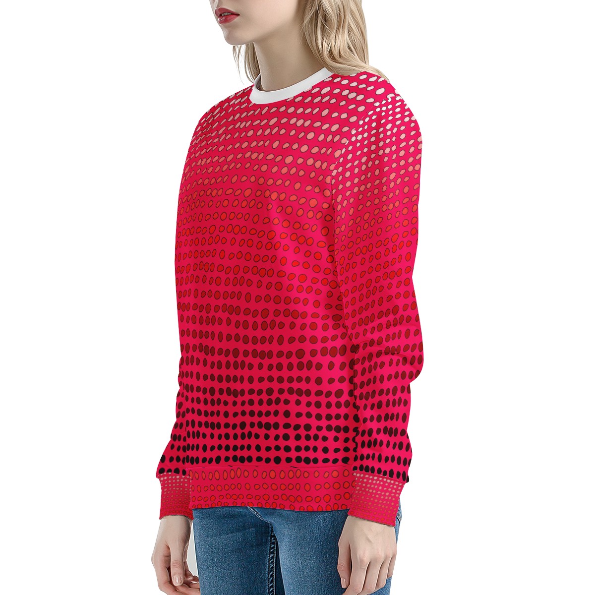 African | Ethnic | Mudcloth | #7 Red Gradient Women's Sweatshirt