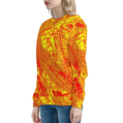 Vibrant Orange Croton Women's Sweatshirt