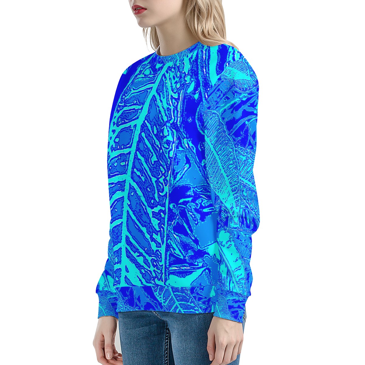 Vibrant Blue Croton Women's Sweatshirt