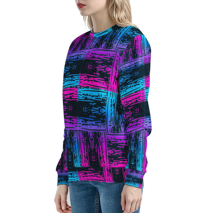 San Marcos Plaid Blue and Purple Women's Sweatshirt