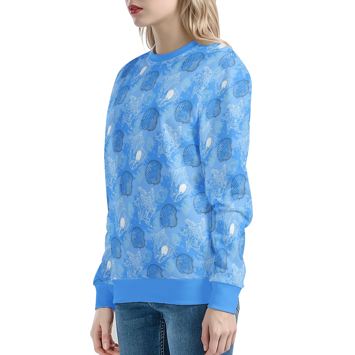 Blue Seashell Ocean Women's Sweatshirt