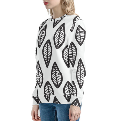 African | Ethnic | Mudcloth | #16 Black and White Women's Sweatshirt