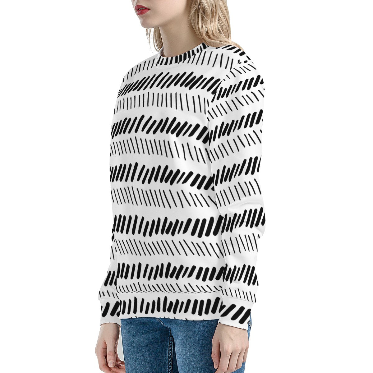 African Mudcloth Women's All Over Print Sweater - Luxtrini, LLC