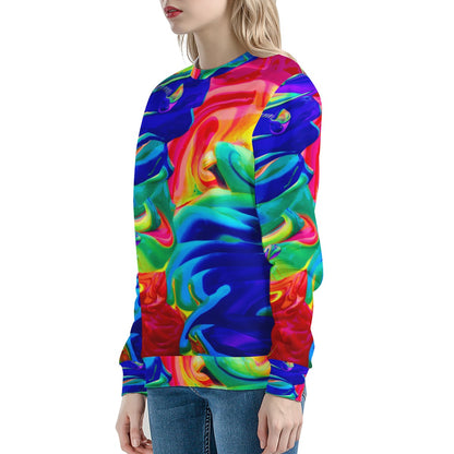 Rainbow Confusion Women's Sweatshirt - A Muddled Rainbow of Style and Comfort! up to 4XL