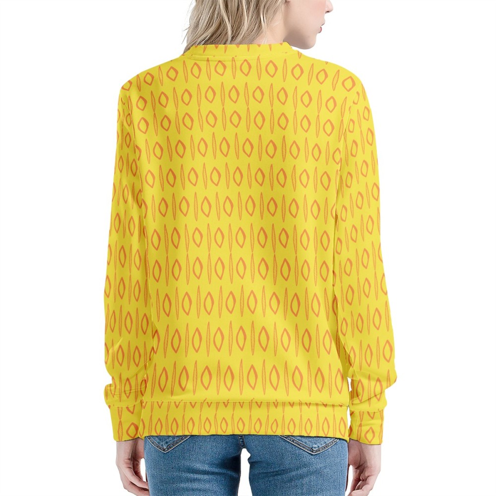 African | Ethnic | Mudcloth | #14 Yellow Women's Sweatshirt