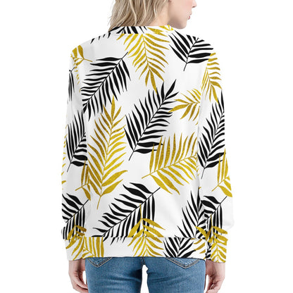 Black and Gold Palm Branches Women's Sweatshirt