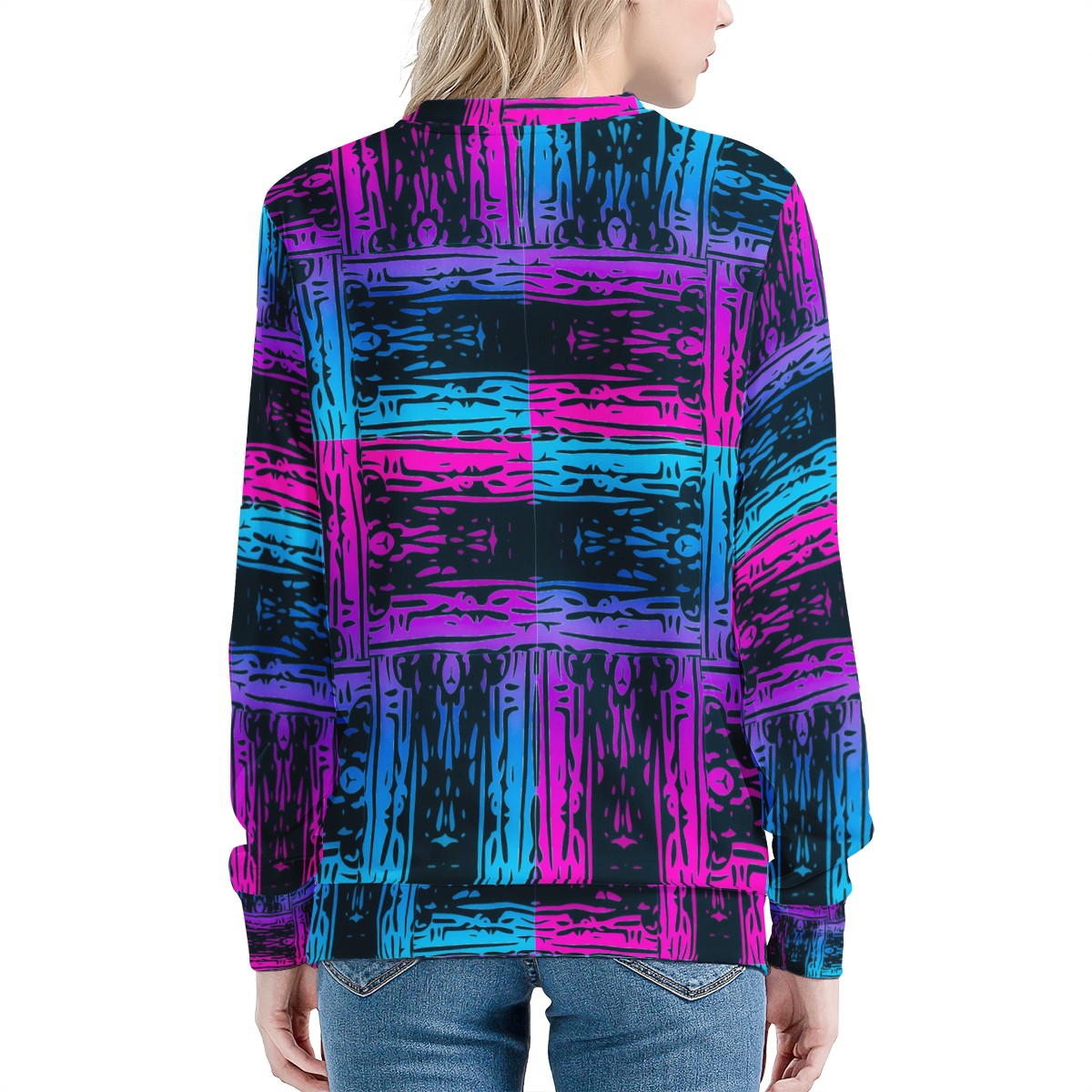 San Marcos Plaid Blue and Purple Women's Sweatshirt