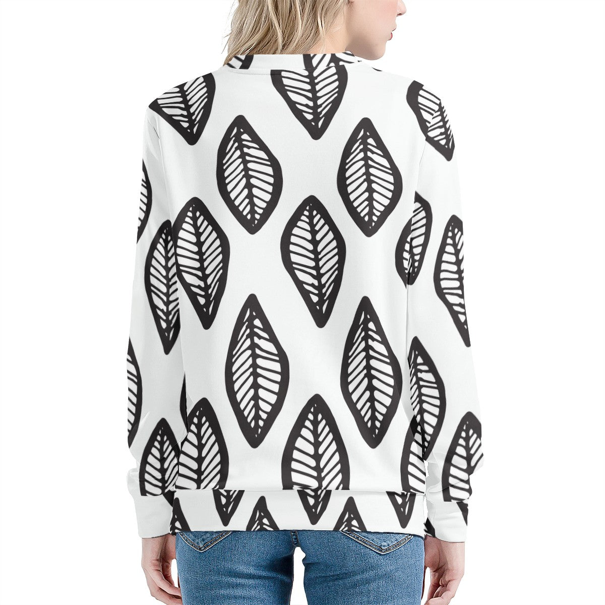 African | Ethnic | Mudcloth | #16 Black and White Women's Sweatshirt