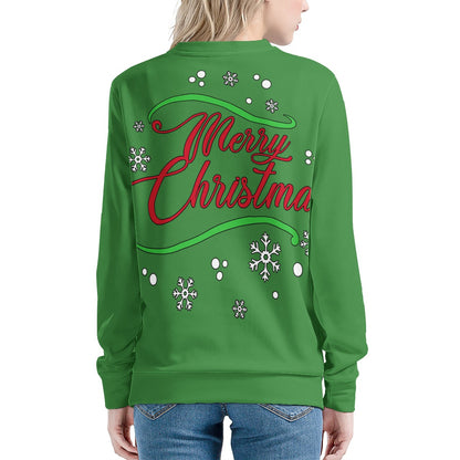 Women's All Over Print Sweater - Merry Christmas - Luxtrini, LLC