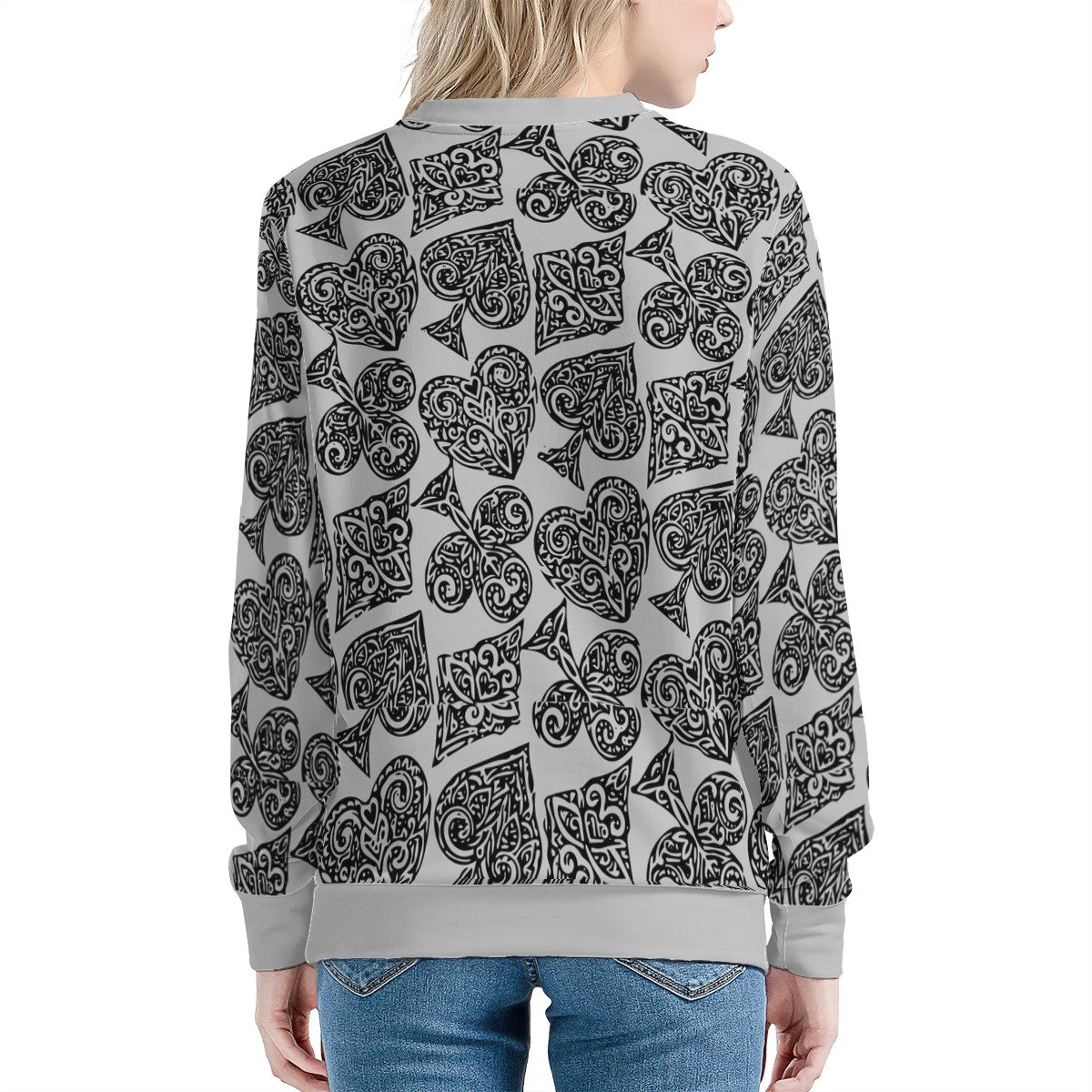 Poker Women's All Over Print Sweater - Luxtrini, LLC