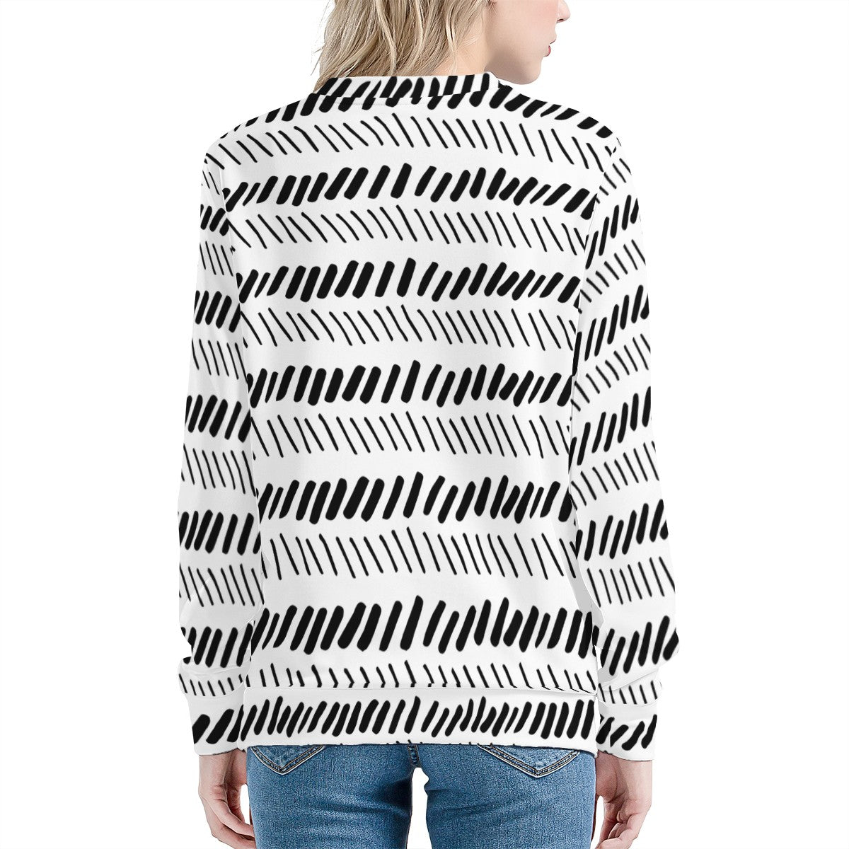 African Mudcloth Women's All Over Print Sweater - Luxtrini, LLC