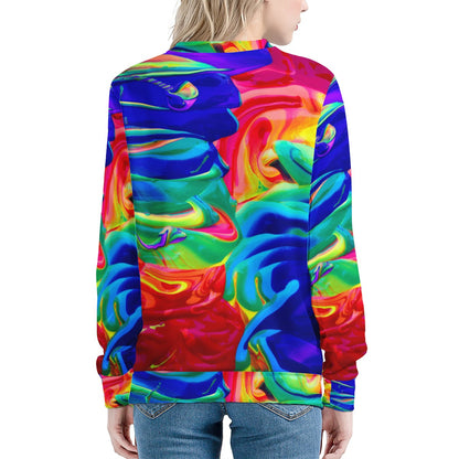 Rainbow Confusion Women's Sweatshirt - A Muddled Rainbow of Style and Comfort! up to 4XL