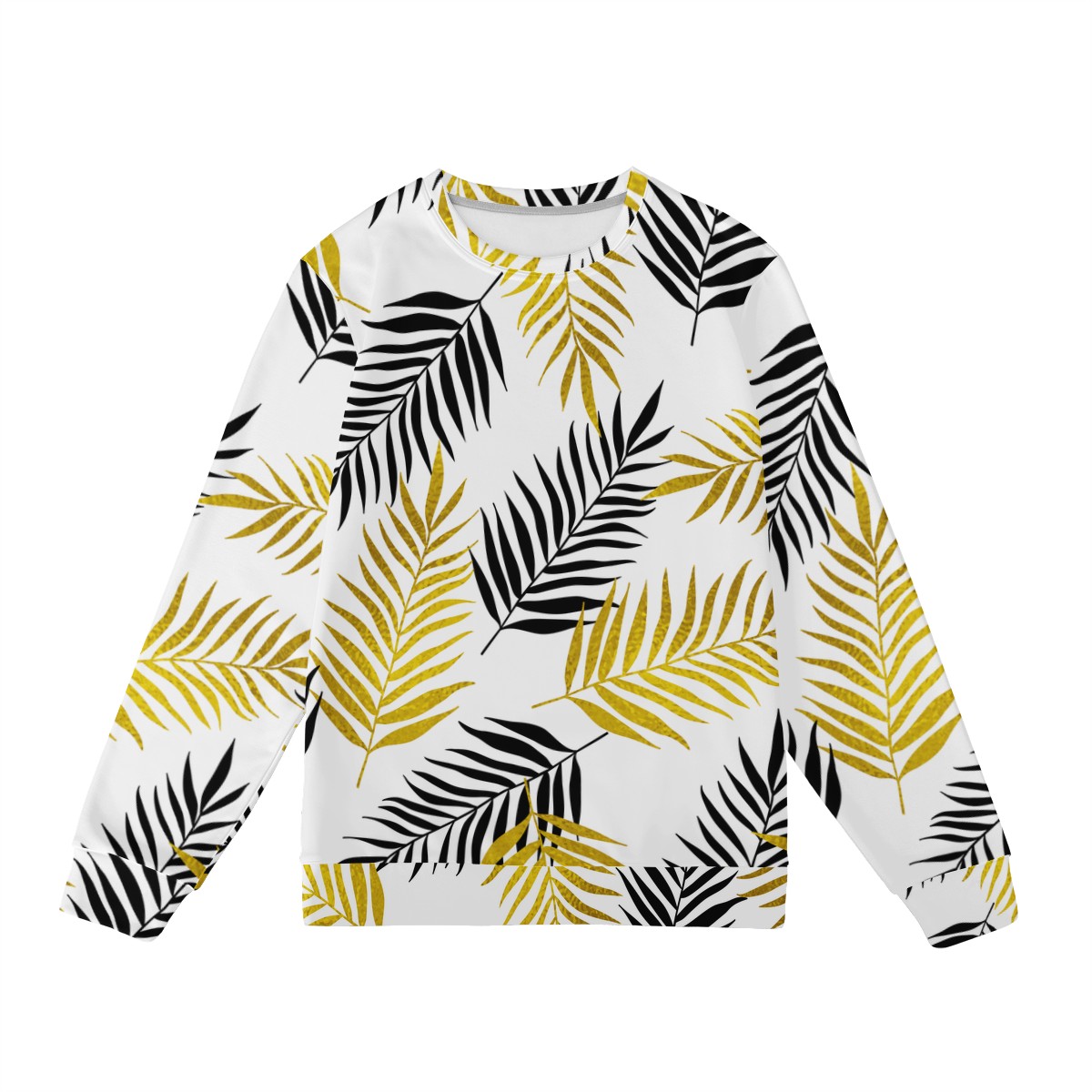 Black and Gold Palm Branches Women's Sweatshirt