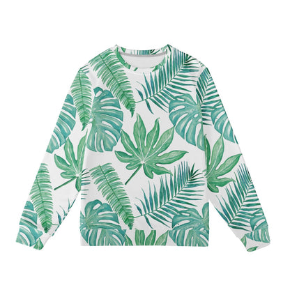 Palm and Monstera Leaf Green Women's Sweatshirt