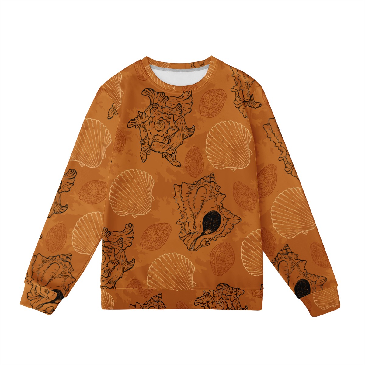 Seashell Ocean in Orange Women's Sweatshirt