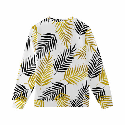 Black and Gold Palm Branches Women's Sweatshirt