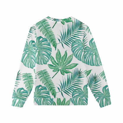 Palm and Monstera Leaf Green Women's Sweatshirt