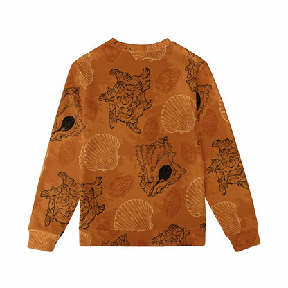 Seashell Ocean in Orange Women's Sweatshirt