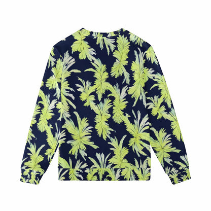 Puakenikeni - Lime Green and Black Women's All Over Print Sweater - Luxtrini, LLC