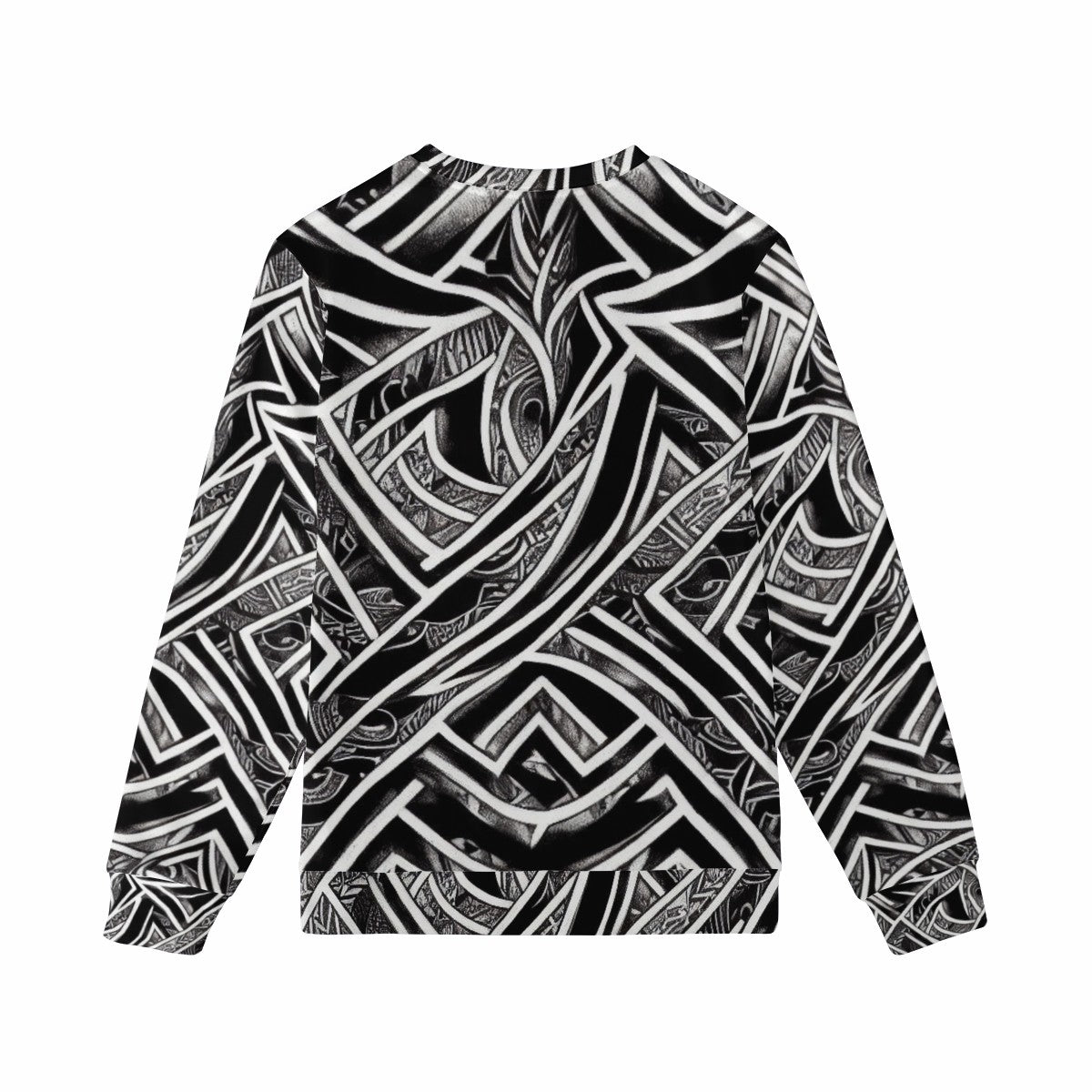 Black and White Polynesian Women's All Over Print Sweater