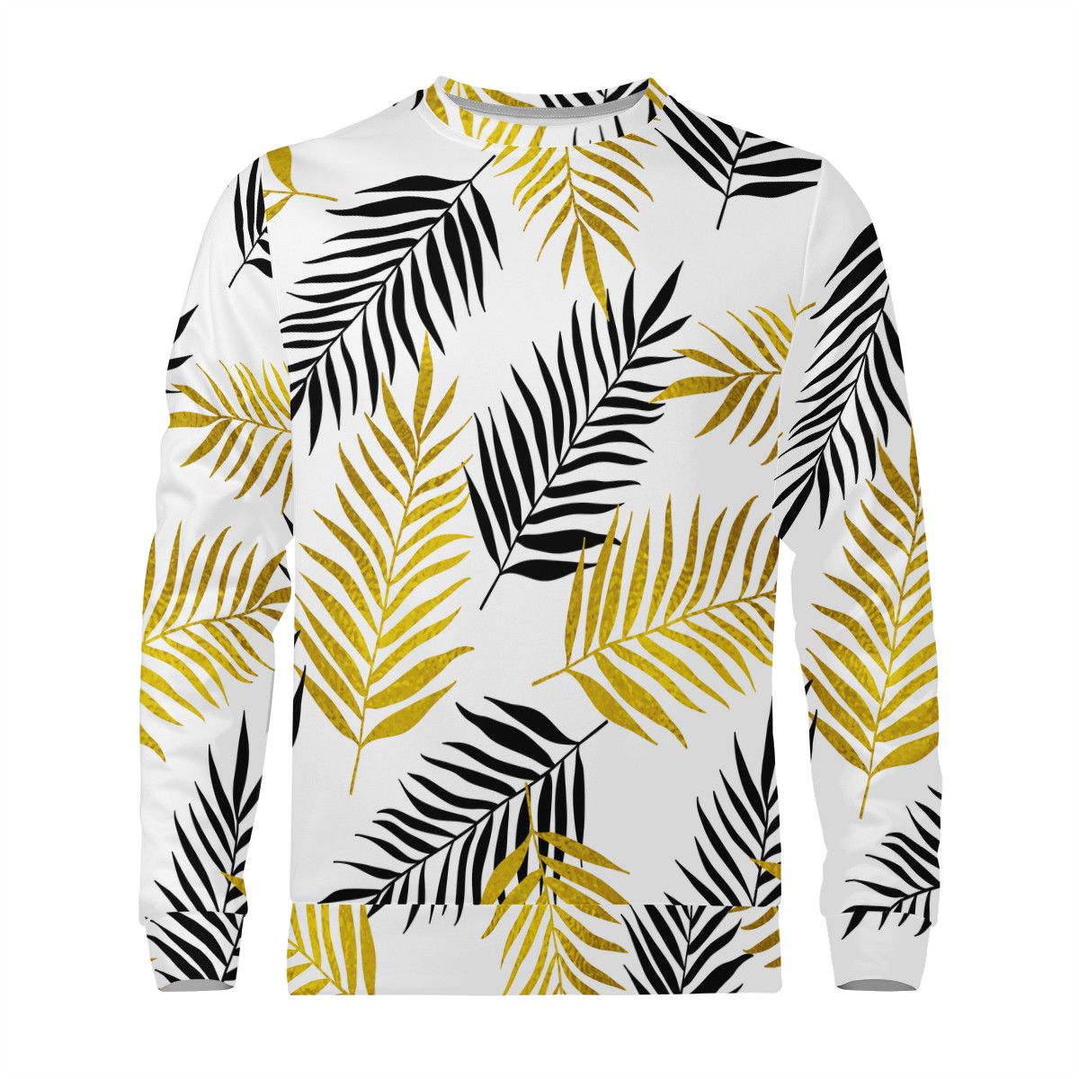 Black and Gold Palm Branches Women's Sweatshirt