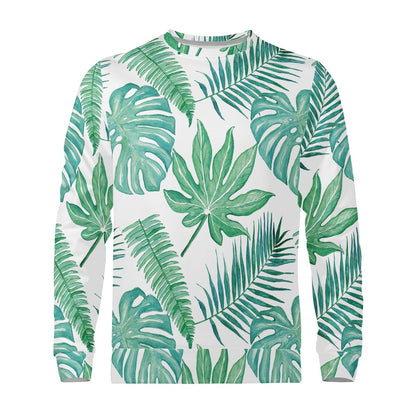 Palm and Monstera Leaf Green Women's Sweatshirt