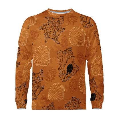 Seashell Ocean in Orange Women's Sweatshirt