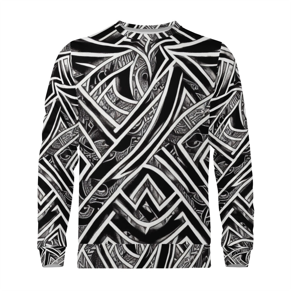 Black and White Polynesian Women's All Over Print Sweater