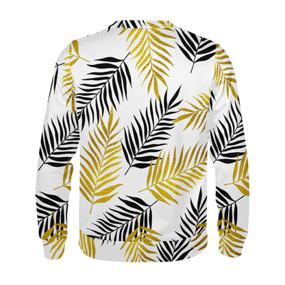 Black and Gold Palm Branches Women's Sweatshirt