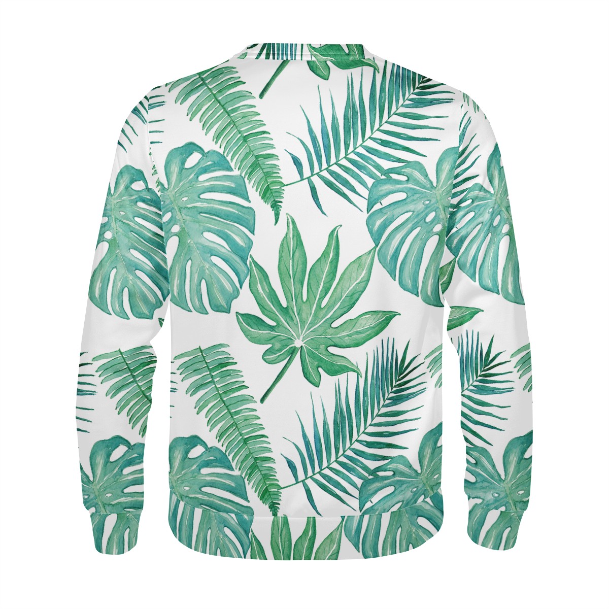 Palm and Monstera Leaf Green Women's Sweatshirt