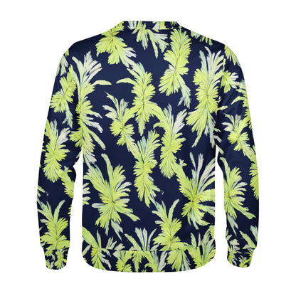 Puakenikeni - Lime Green and Black Women's All Over Print Sweater - Luxtrini, LLC