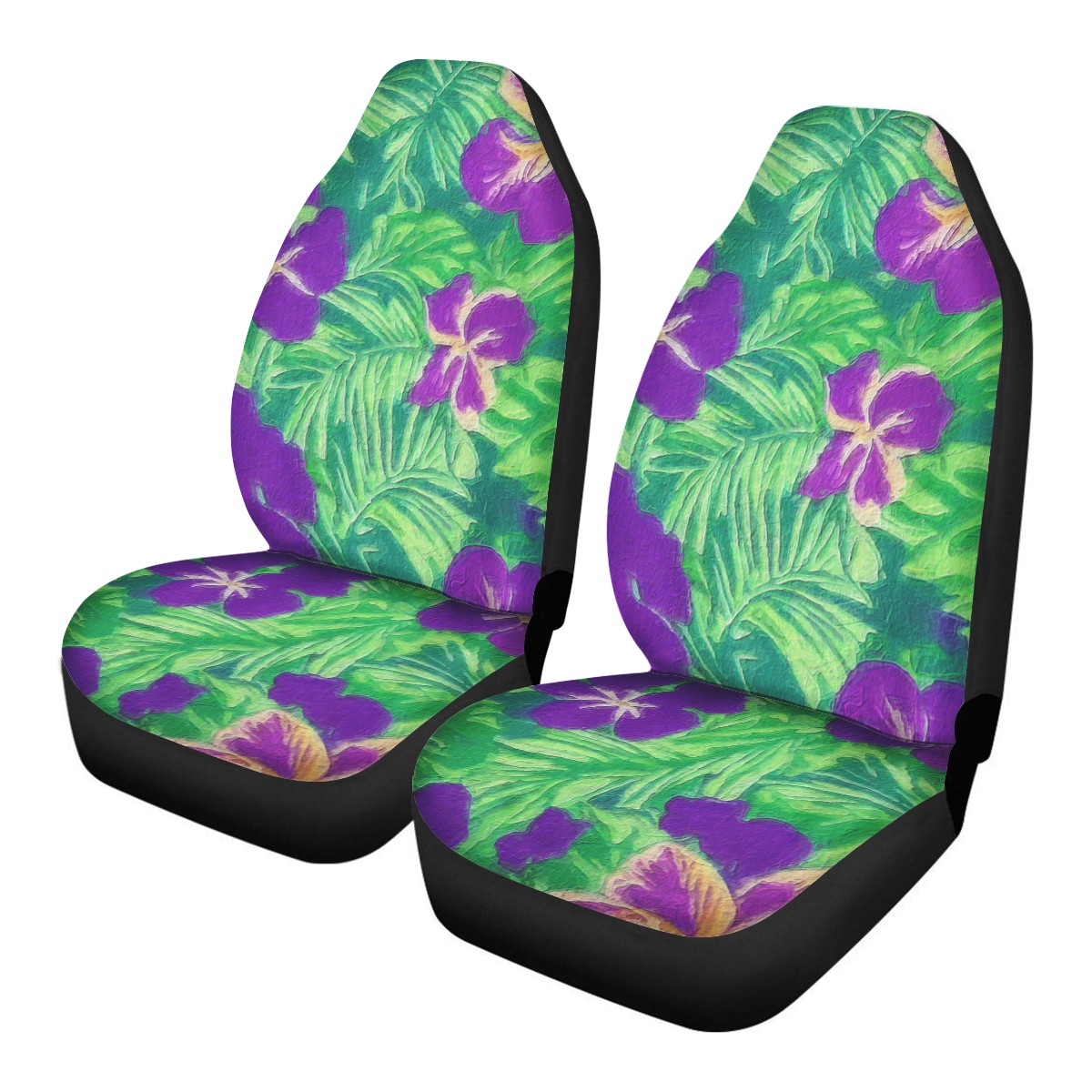 Blue Flag Iris on Green Car Seat Covers - Luxtrini, LLC