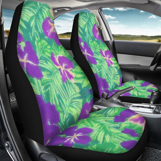 Blue Flag Iris on Green Car Seat Covers - Luxtrini, LLC