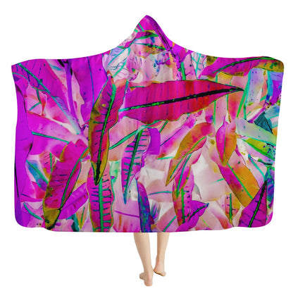 Purple Croton Hooded Blanket