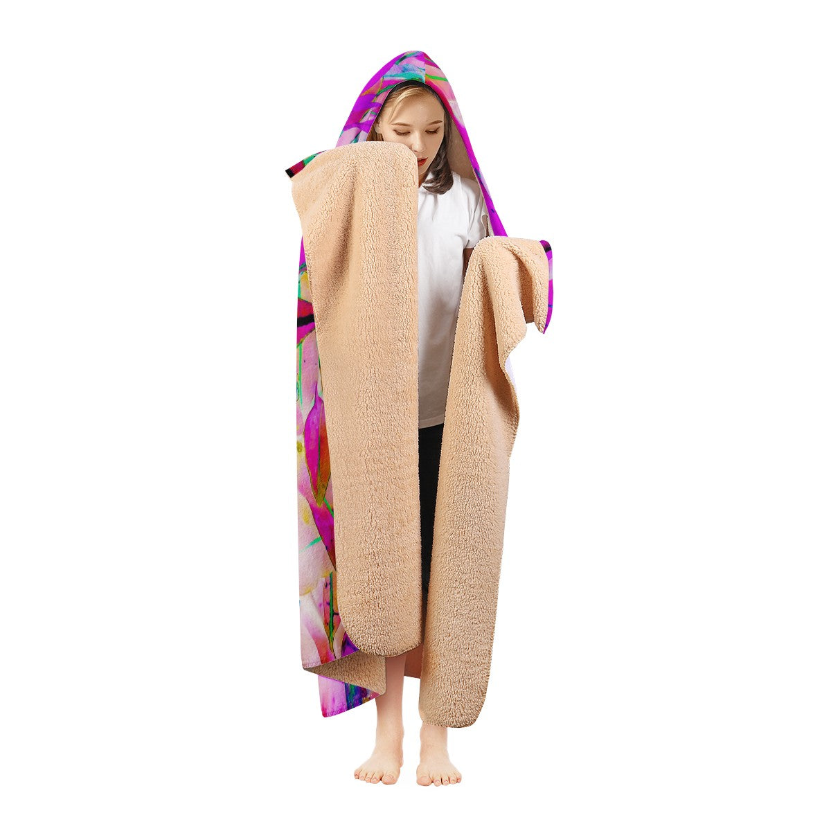 Purple Croton Hooded Blanket