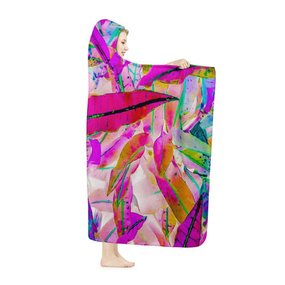 Purple Croton Hooded Blanket