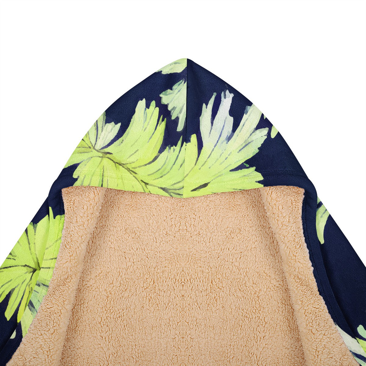 Puakenikeni - Lime Green and Black Hooded Blanket - Luxtrini, LLC