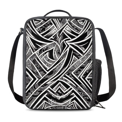 Black and White Polynesian Lunch Box Bags