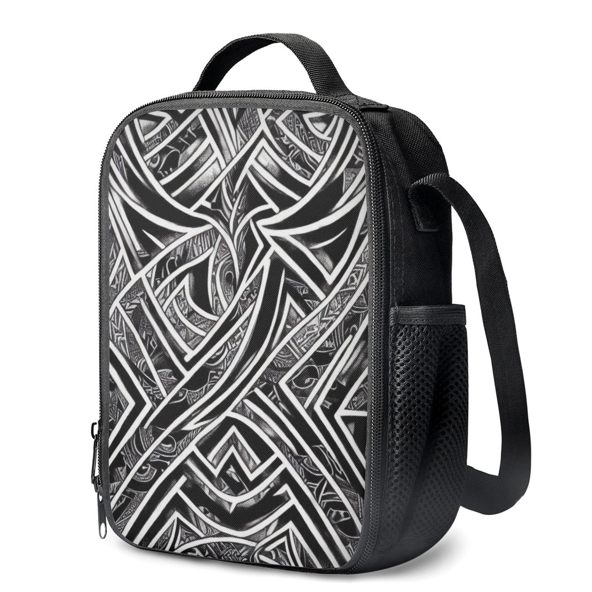 Black and White Polynesian Lunch Box Bags