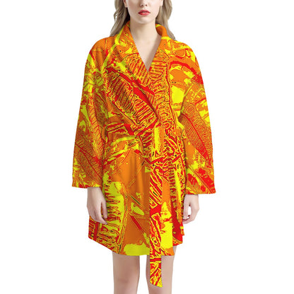 Orange Croton Women's Bathrobe