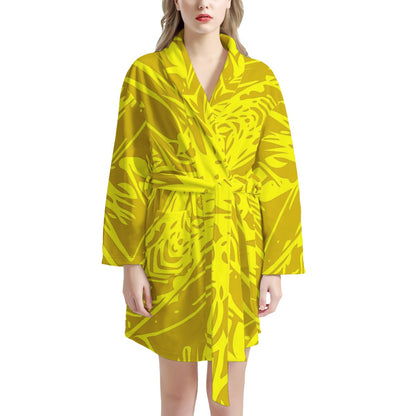 Yellow Fern Women's Bathrobe